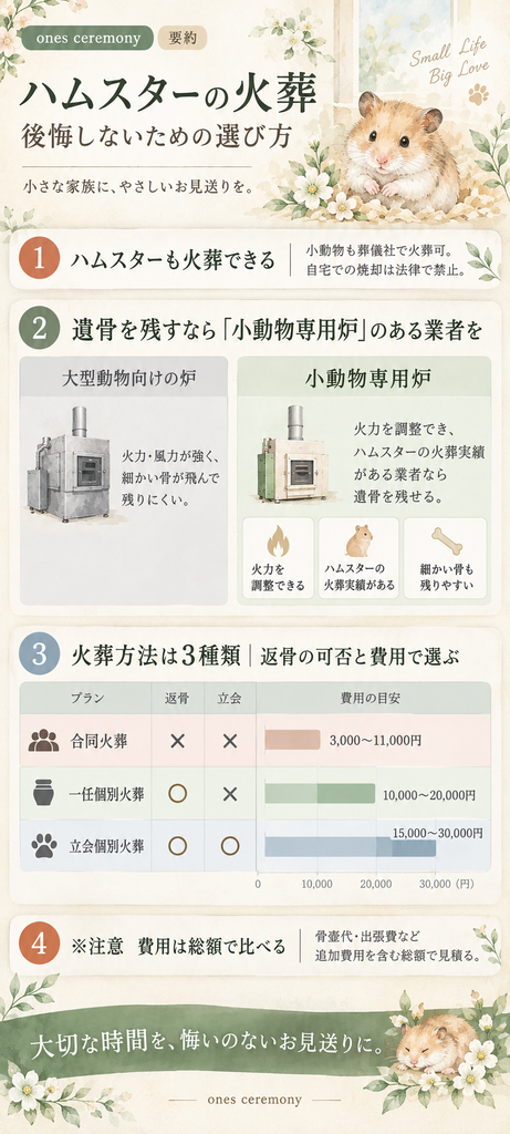 【ハムスターの火葬】遺骨を残す業者選びと費用相場・お別れまでの流れ の記事要約画像